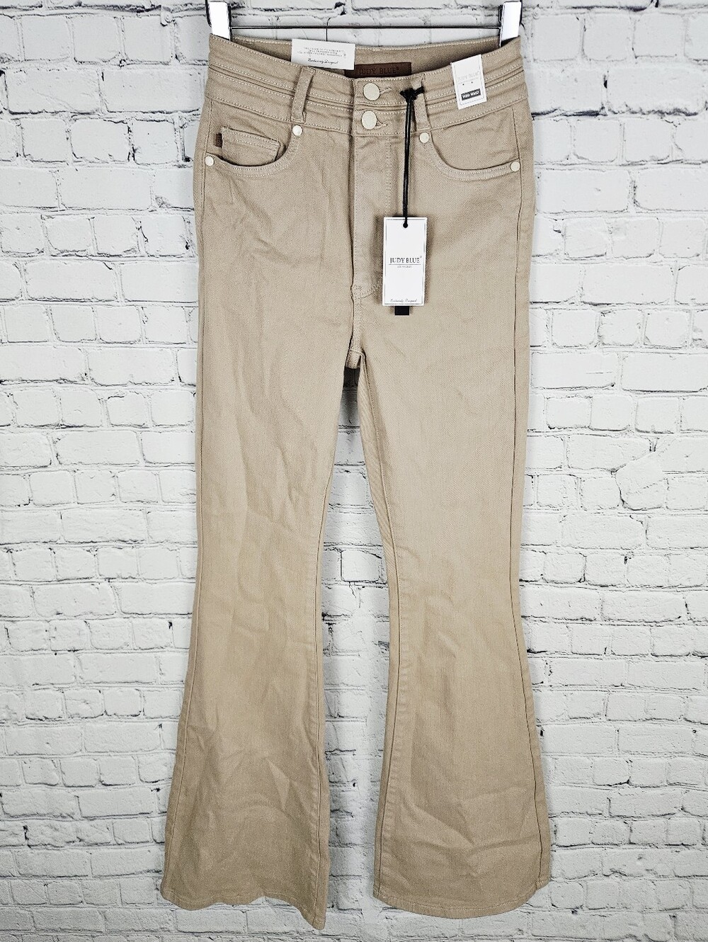 JUDY BLUE | JB88623 high rise tummy control khaki denim flare jeans
